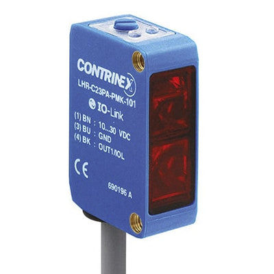 Optoelektronischer Sensor / mit Hintergrundausblendung - LHR-C23PA-PMK-101 - CONTRINEX - rechteckig / LED / kompakt