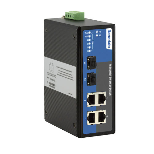 Ethernet-Switch / 6 Ports - IES206G-2GS - 3onedata Co.,Ltd. - unmanaged / Gigabit-Ethernet / für DIN-Schiene