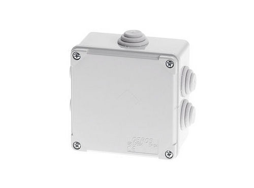 Wandmontierte Abzweigdose - 100 x 100 x 60 mm, IP 54 | GR17054 - GEROS - wasserdicht / Kunststoff / mit elastischen Membranen
