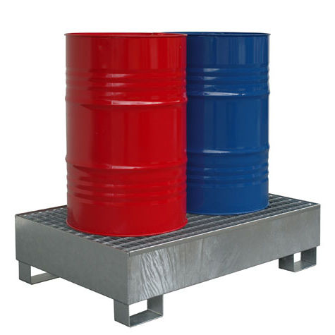 Auffangwanne für 2 Fässer - SP 2 - Saebu Morsbach GmbH - galvanisiertem Stahl / starr