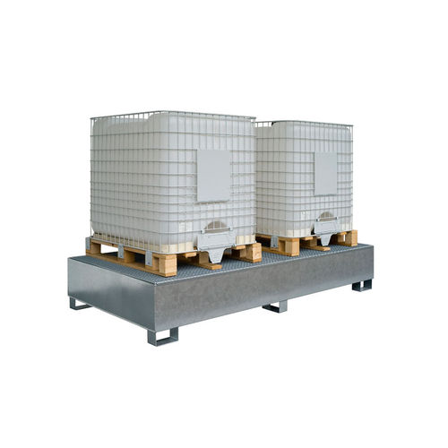 Auffangpalette für IBC-Container - TC 2 - Saebu Morsbach GmbH - für 4 Fässer / Metall / mit verzinktem Gitterrost