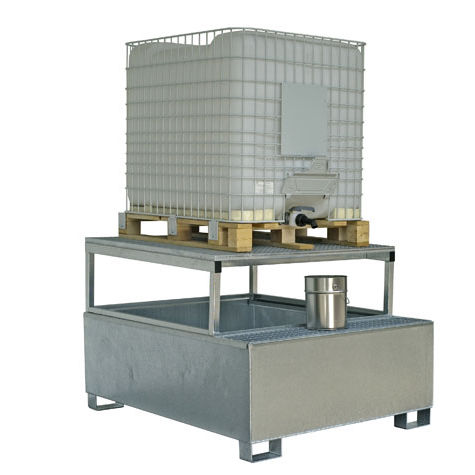 Auffangpalette für IBC-Container - TCB 1 - Saebu Morsbach GmbH - Metall / mit verzinktem Gitterrost