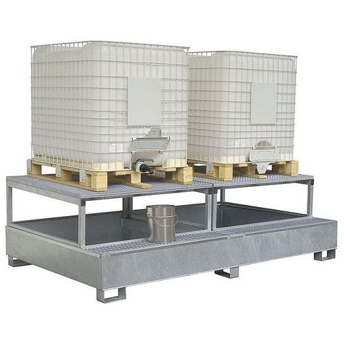 Auffangpalette für IBC-Container - TCB 2 - Saebu Morsbach GmbH - Metall / mit verzinktem Gitterrost