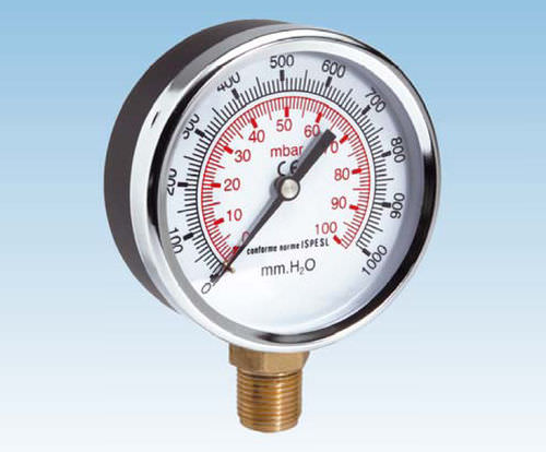 Manometer mit Zifferblatt-Anzeige - ECONEX S.R.L. - mit Doppelskala / Gewinde / mit Kapselfeder