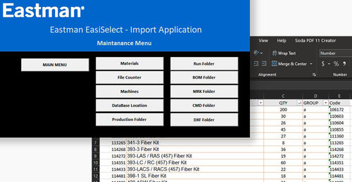 Schachtelsoftware - EasiSelect - Eastman Machine Company - Steuerung / für Schneidemaschine / für Textilien
