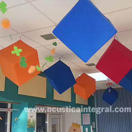 Schaumstoffkern-Sandwichplatte - ACUSTIART-CUBE - Acústica Integral - Soundproofing - Stoff / für Decke / bodenstehend