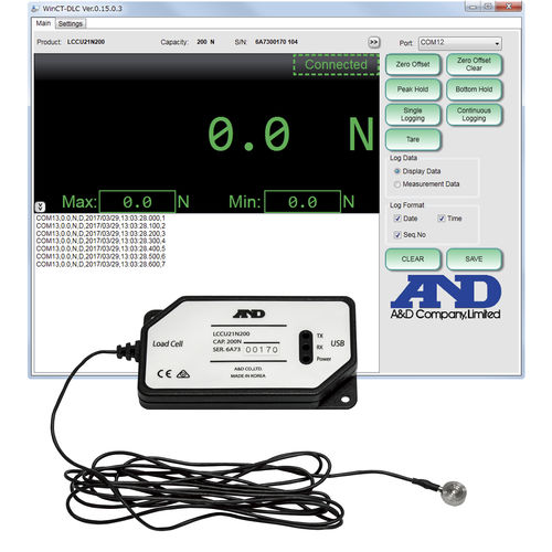 USB-Wägezelle - LCCU-21 - A&D COMPANY, LIMITED - Druckkraft / Knopf / Dehnungsmessstreifen