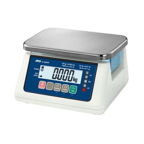 Multifunktionswaage - SJ-WP series - A&D COMPANY, LIMITED - für gewerbliche Nutzung / mit LCD-Display / Edelstahl