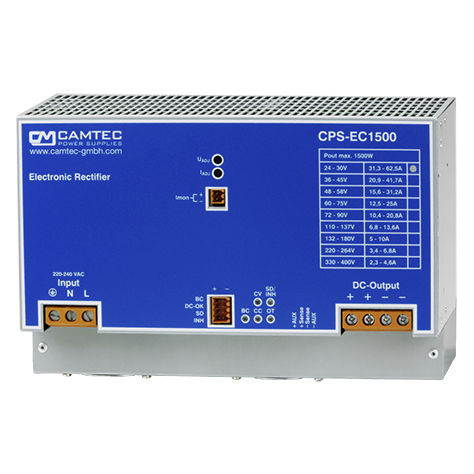 Stromversorgung für DIN-Schiene - CPS-EC1500 - Camtec Power Supplies GmbH - AC/DC / Einfachausgang