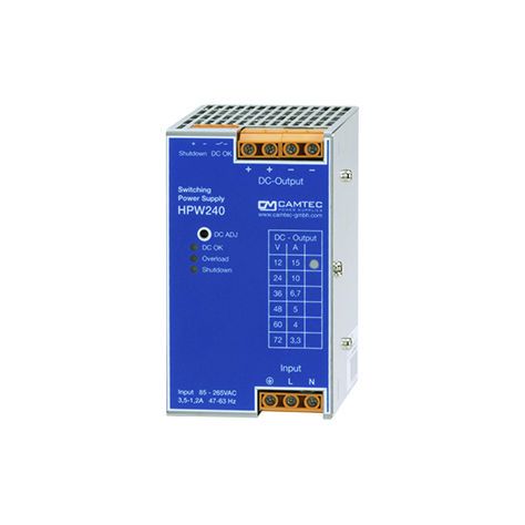 Stromversorgung für DIN-Schiene - HPW02401 - Camtec Power Supplies GmbH - AC/DC / Schaltnetzteil / einphasig
