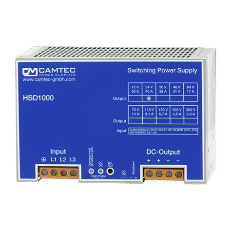 Stromversorgung für DIN-Schiene - HSD10001 - Camtec Power Supplies GmbH - AC/DC / Schaltnetzteil / dreiphasig