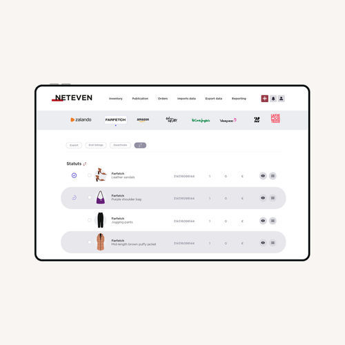 Cloud-Plattform / E-Commerce - Neteven - Gerber Technology, a Lectra company - zur Datenspeicherung / Datenverwaltung / Überwachung