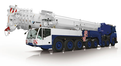 LKW-montierter Kran - AC 8.500-1 - TADANO FAUN - Spitzenausleger / Offroader / für Hubanwendungen