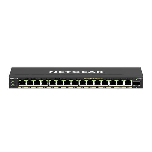 Ethernet-Switch / managed - GS316EPP - NETGEAR - 16 Ports / Gigabit-Ethernet / wandmontiert