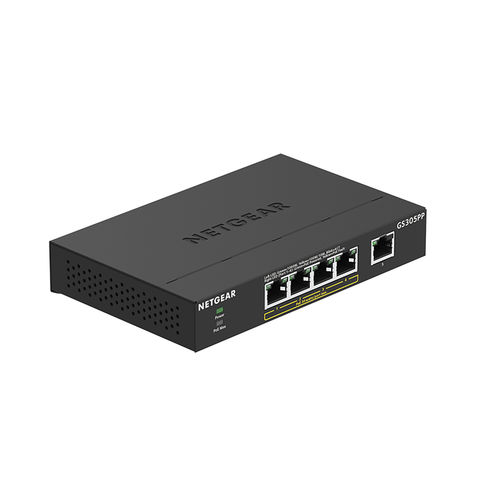 Ethernet-Switch / unmanaged - GS305PP - NETGEAR - 5 Ports / Gigabit / drahtlos