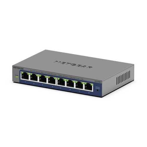 Ethernet-Switch / unmanaged - GS108E - NETGEAR - 8 Ports / Gigabit-Ethernet / wandmontiert