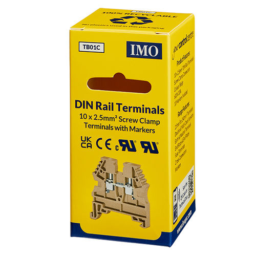 Klemmenblock auf DIN-Schiene - TB01C - IMO Precision Controls Limited - Schraubanschluss / Kunststoff / einpolig