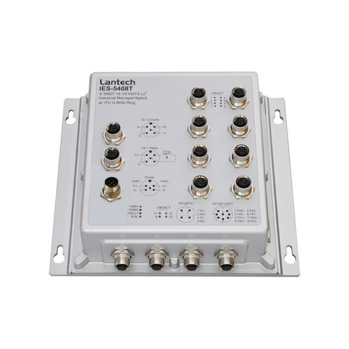 Ethernet-Switch / managed - IES-5408T series - Lantech Communications Europe GmbH - 12 Ports / Gigabit / für DIN-Schiene