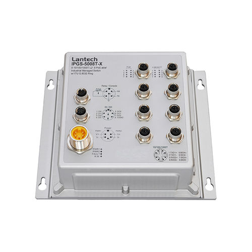 Ethernet-Switch / managed - IPGS-5008T series - Lantech Communications Europe GmbH - 10 Ports / Gigabit-Ethernet / wandmontiert