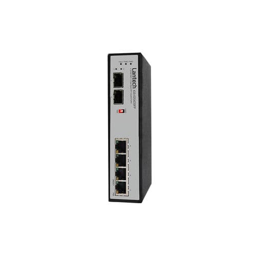 Ethernet-Switch / unmanaged - IGS-0204DSFP - Lantech Communications Europe GmbH - 6 Ports / für DIN-Schiene / wandmontiert