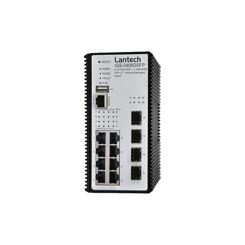 Ethernet-Switch / managed - IGS-5408DSFP series - Lantech Communications Europe GmbH - 12 Ports / Gigabit / für DIN-Schiene