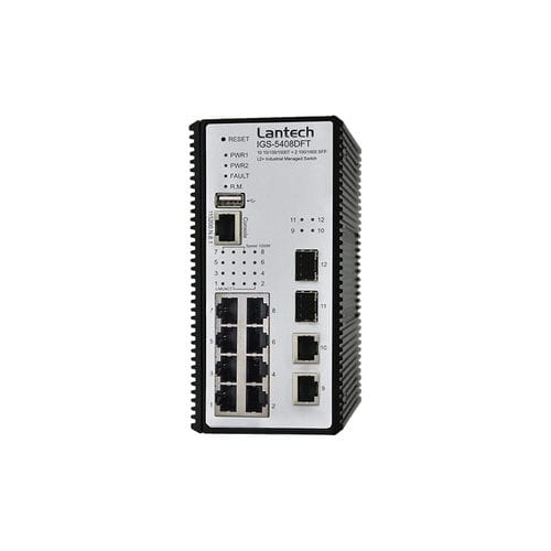 Ethernet-Switch / managed - IGS-5408DFT series - Lantech Communications Europe GmbH - 12 Ports / Gigabit / für DIN-Schiene