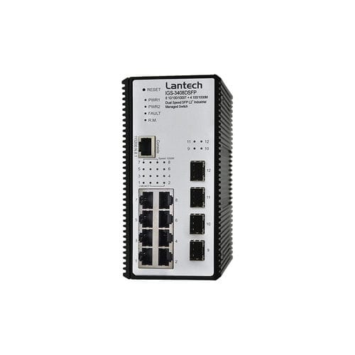 Ethernet-Switch / managed - IGS-3408DSFP series - Lantech Communications Europe GmbH - 12 Ports / für DIN-Schiene / wandmontiert