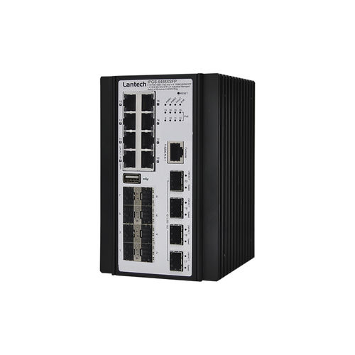 Ethernet-Switch / managed - IPGS-6488XSFP series - Lantech Communications Europe GmbH - 20 Ports / Gigabit / für DIN-Schiene