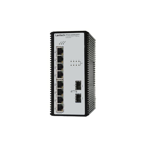Ethernet-Switch / unmanaged - IPGS-0208GSFP series - Lantech Communications Europe GmbH - 10 Ports / Gigabit / für DIN-Schiene