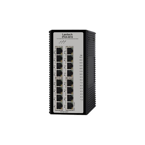 Ethernet-Switch / unmanaged - IPGS-0016 series - Lantech Communications Europe GmbH - 16 Ports / drahtlos / für DIN-Schiene