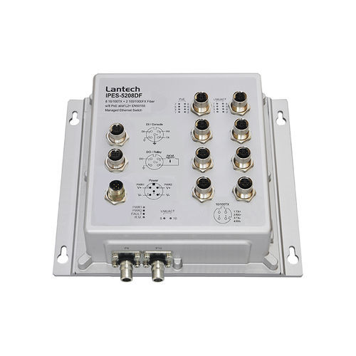 Ethernet-Switch / managed - I(P)ES-5208DF - Lantech Communications Europe GmbH - 10 Ports / PoE / EN50155