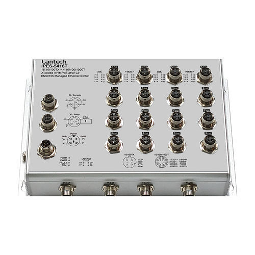 Ethernet-Switch / managed - I(P)ES-5416T series - Lantech Communications Europe GmbH - 16 Ports / PoE / EN50155
