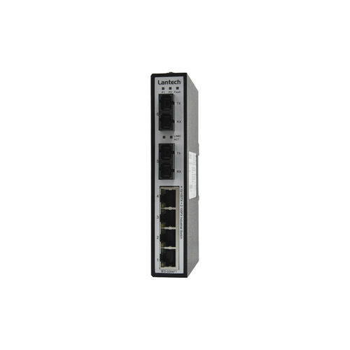 Ethernet-Switch / unmanaged - IES-0204FT series - Lantech Communications Europe GmbH - 6 Ports / für DIN-Schiene / wandmontiert