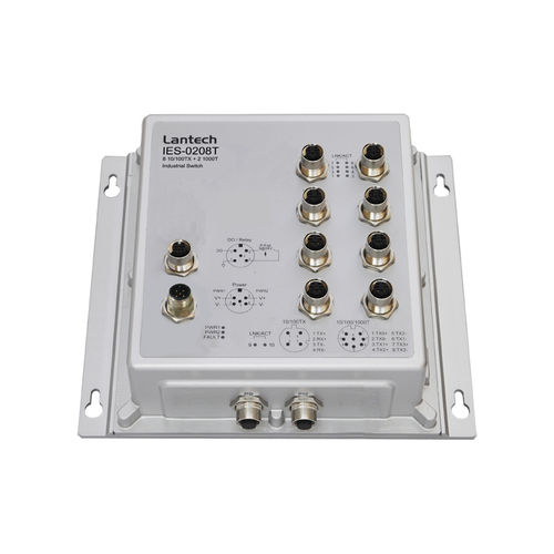 Ethernet-Switch / unmanaged - IES-0208T series - Lantech Communications Europe GmbH - 10 Ports / Gigabit / für DIN-Schiene