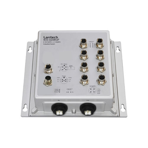 Ethernet-Switch / unmanaged - IES-0208GF series - Lantech Communications Europe GmbH - 10 Ports / Gigabit / für DIN-Schiene