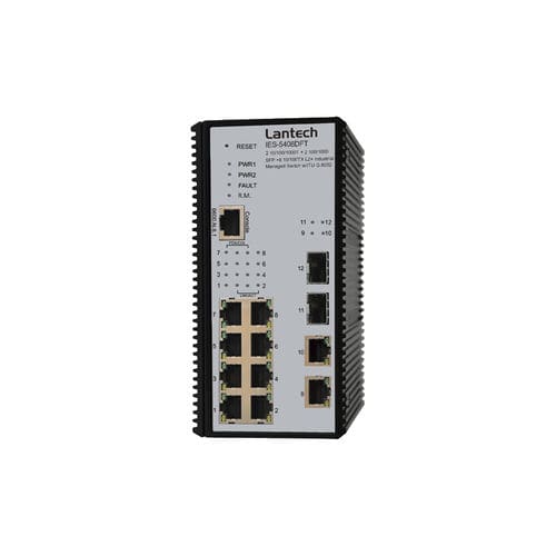 Ethernet-Switch / managed - IES-5408DFT series - Lantech Communications Europe GmbH - 12 Ports / Gigabit / Netzwerkschicht 2