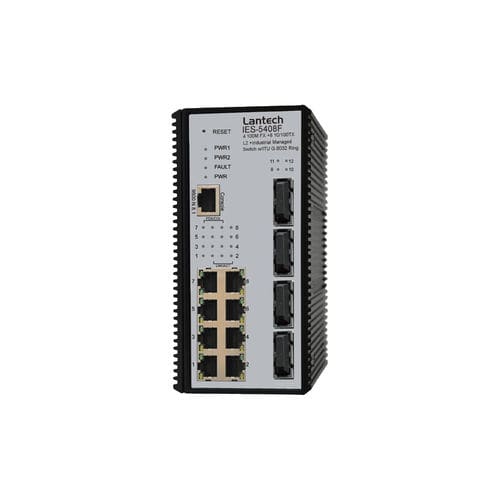 Ethernet-Switch / managed - IGS-5408DFT-PT series - Lantech Communications Europe GmbH - 12 Ports / 10/100BaseT(X) / Gigabit