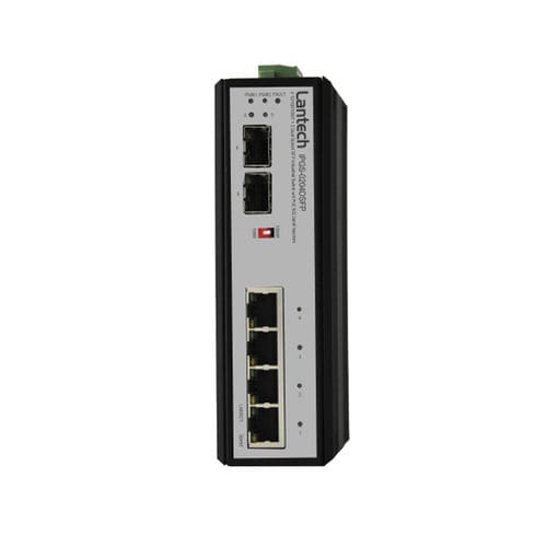 Ethernet-Switch / unmanaged - IPGS-0204DSFP series - Lantech Communications Europe GmbH - 6 Ports / für DIN-Schiene / wandmontiert