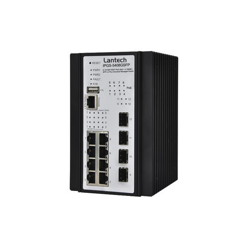 Ethernet-Switch / managed - IPGS-5408GSFP series - Lantech Communications Europe GmbH - 12 Ports / Gigabit / Netzwerkschicht 2