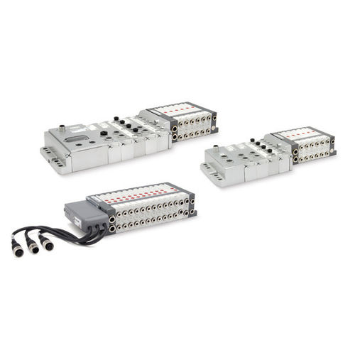 Schieber-Ventilinsel - F series - CAMOZZI AUTOMATION - mit elektrischer Bedienung / pneumatisch gesteuert / 2/2-Wege