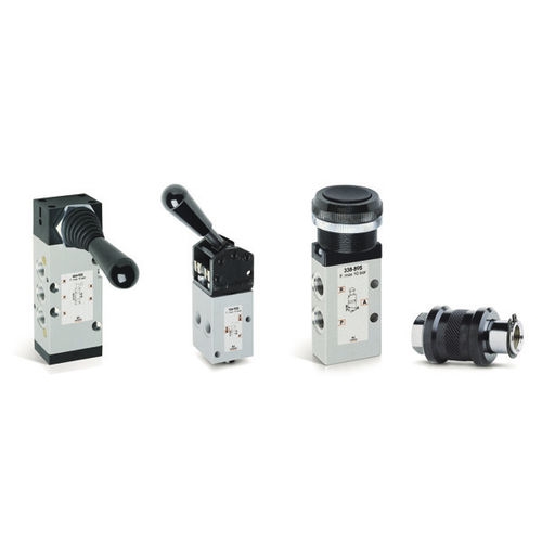 Pneumatik-Wegeventil / Schieber - 1, 3, 4, VMS series - CAMOZZI AUTOMATION - mit Klappe / mit manueller Bedienung / 3/2-Wege