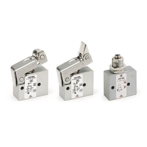 Pneumatik-Wegeventil / Miniatur - 2 series - CAMOZZI AUTOMATION - mit Klappe / mechanisch betätigt / 3/2-Wege