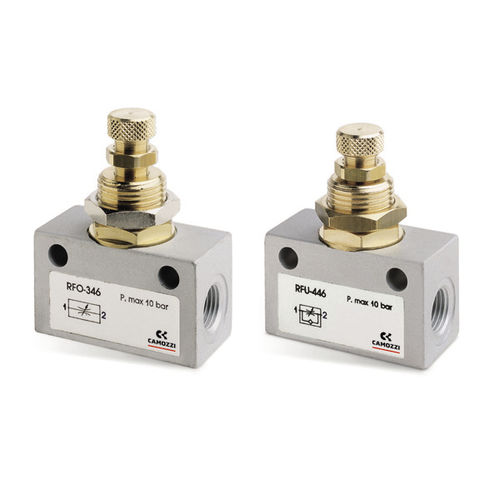 Durchsatzkontrollventil - RFU, RFO series - CAMOZZI AUTOMATION - Nadel / für Luft / Aluminium