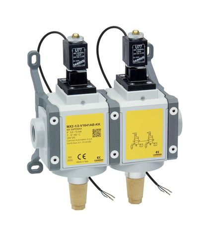 Sicherheitsventil für Druckluft - MX SAFEMAX - CAMOZZI AUTOMATION - Aluminium / Inline / kompakt