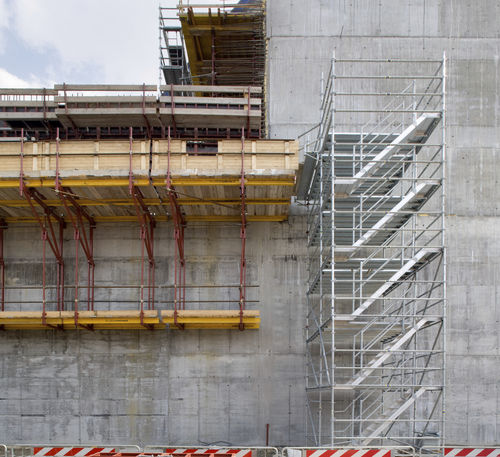 Gerade Treppe - MP - PILOSIO - Aluminium / vergittert / für Baustellen