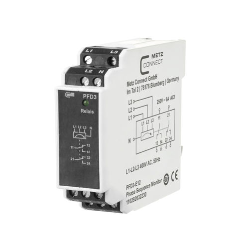 Phasenfolge-Überwachungsrelais - PFD3-E12, 400 V - METZ CONNECT - AC / für DIN-Schiene