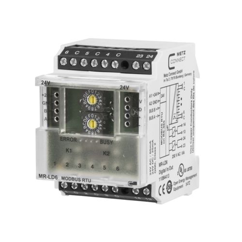 Analoges EA Modul - MR-LD6 Modbus RTU - METZ CONNECT - Modbus / Mehrkanal / mit Relais-Ausgang