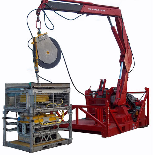 Festinstallierter Kran - LARS - Saab Seaeye - mit Gelenk / für Hubanwendungen / hydraulisch