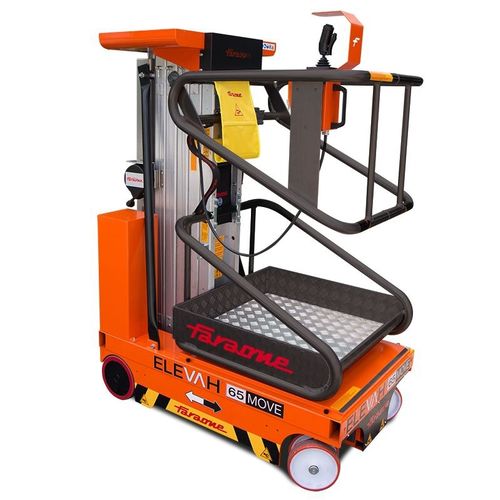 Hubmastbühne mit Eigenantrieb - 65 Move - Faraone Industrie Spa - elektrisch / für den Innenraum / kompakt