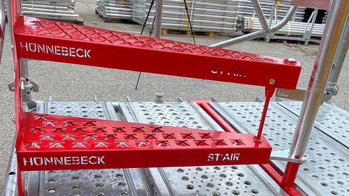 Treppe für Außenbereich - ST'AIR - Hünnebeck GmbH - Stahl / für Fertigbau-Gebäude